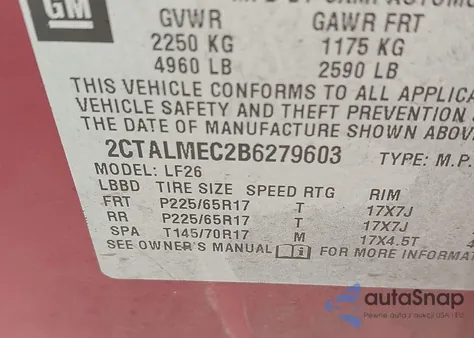 2011 GMC Terrain Sle-1 from USA, damaged, VIN 2CTALMEC2B6279603